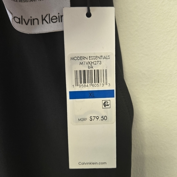 Calvin Klein Mid Rise Slim Tech Stretch Pants Black XL - Picture 7 of 8